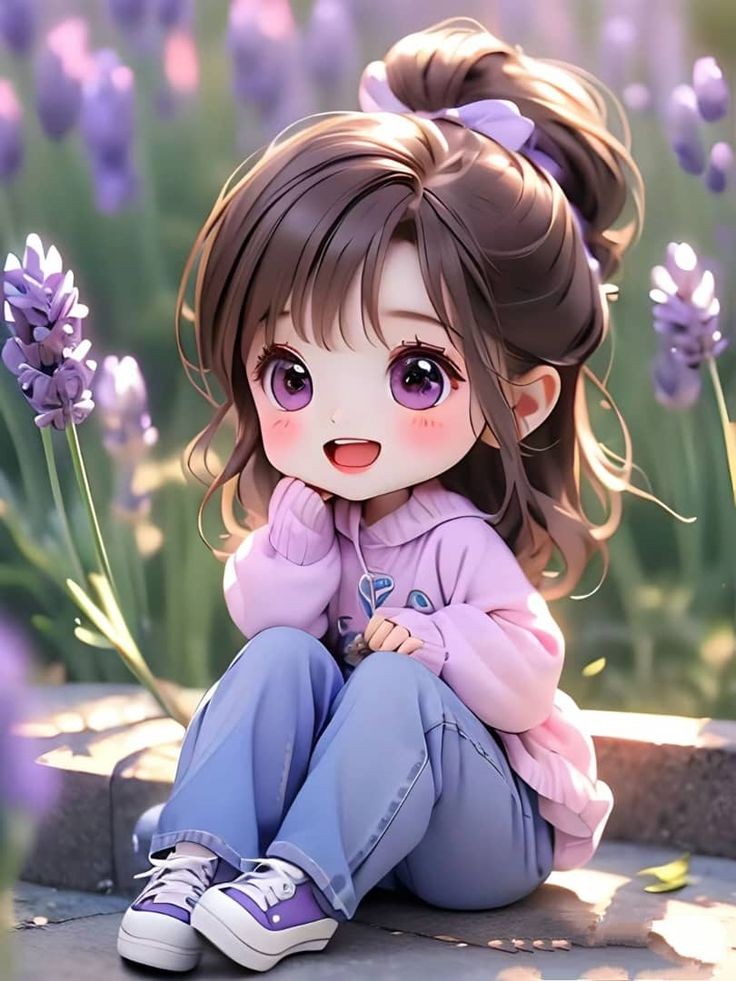 cute cartoon girl dp