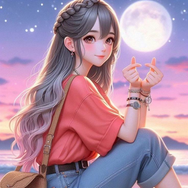 cute cartoon girl dp