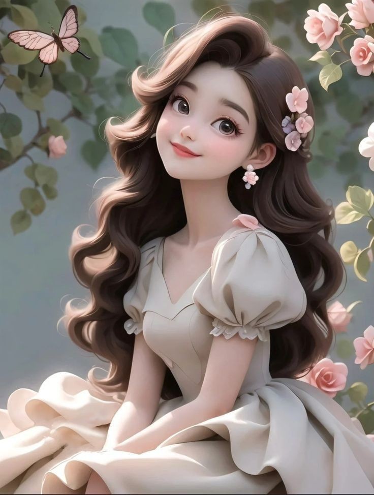 stylish cartoon dp for girls